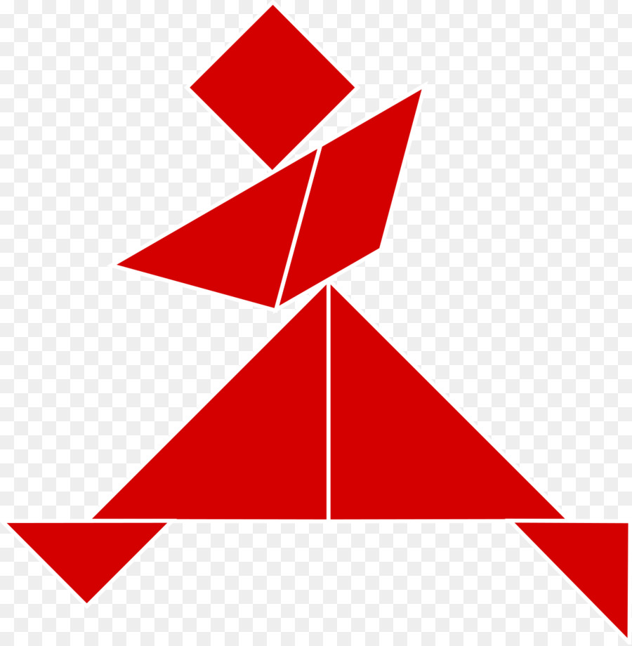 Pájaro Tangram Rojo，Rompecabezas PNG