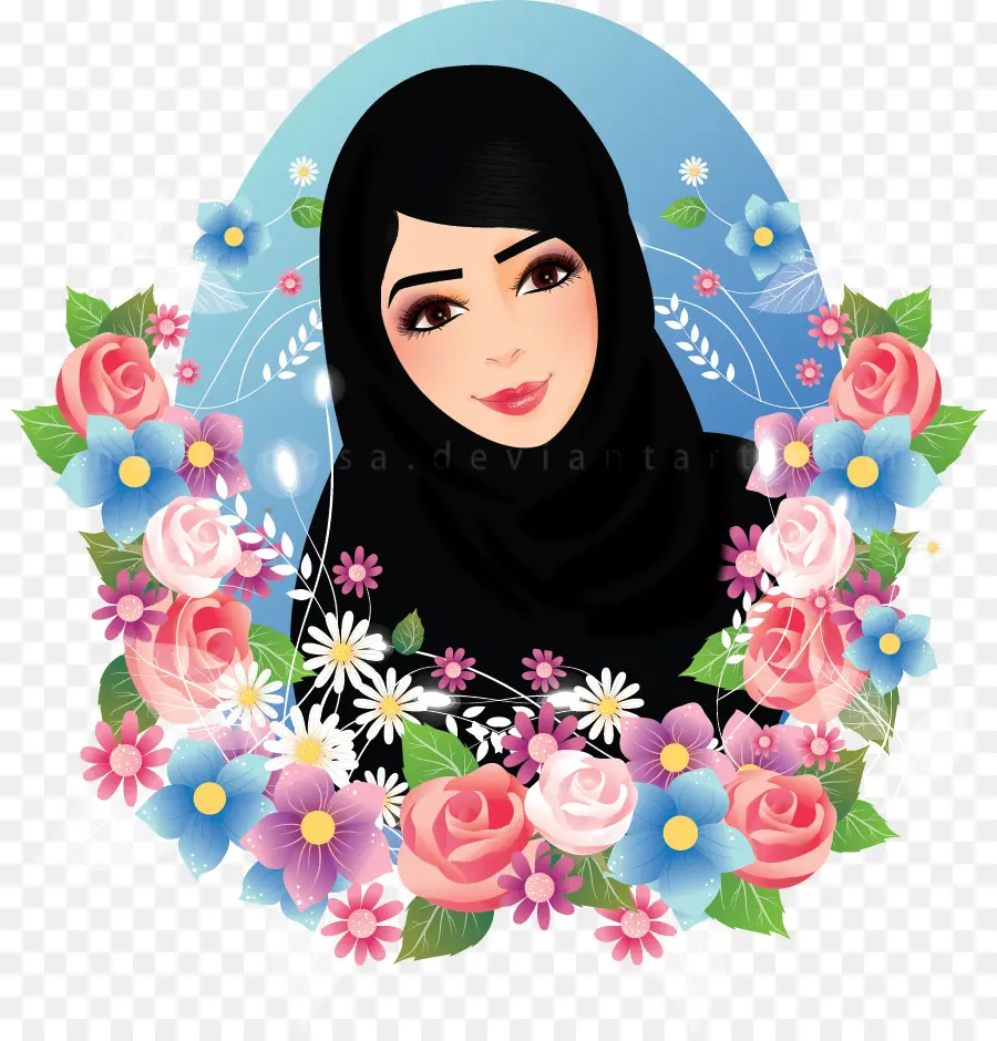 Mujer Con Flores，Flores PNG