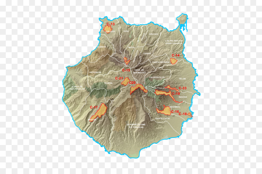 Caldera De Bandama，Mapa PNG