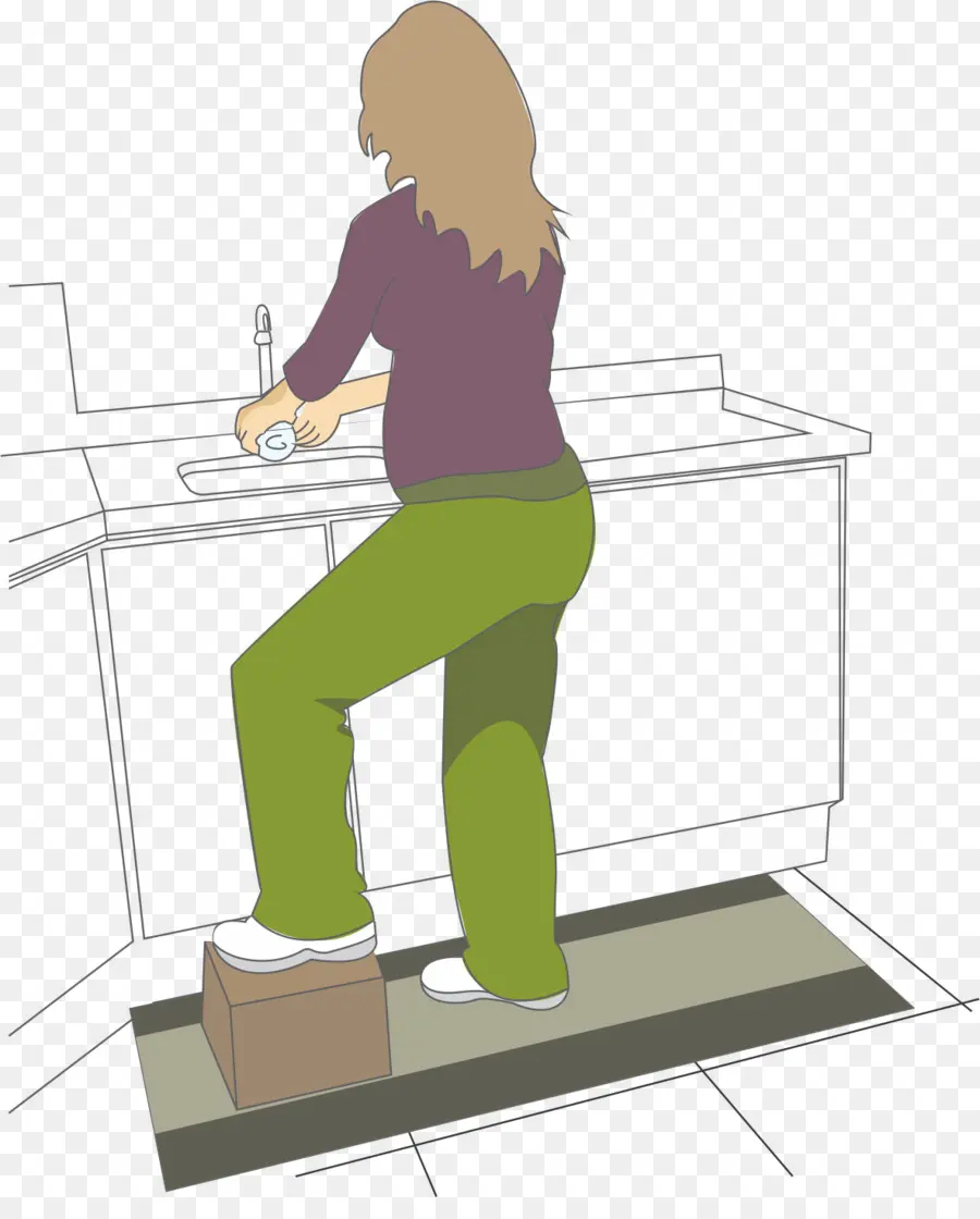 Mujer Lavando Platos，Cocina PNG