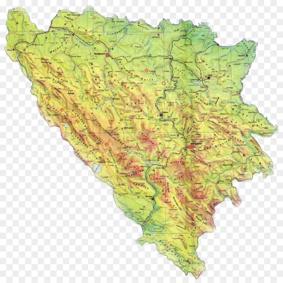 Mapa De Bosnia Y Herzegovina，Geografía PNG