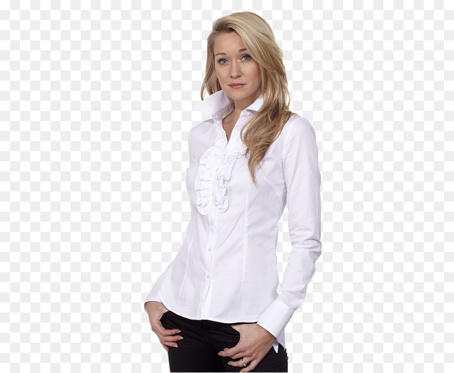 Mujer Rubia Con Camisa Blanca，Rubio PNG