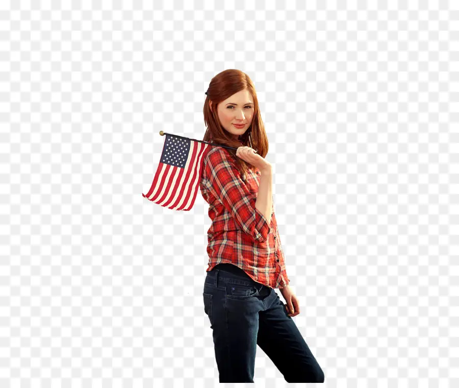 Bandera Americana，Mujer PNG