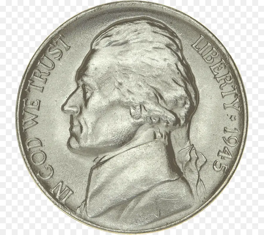 1945 Níquel，Jefferson PNG