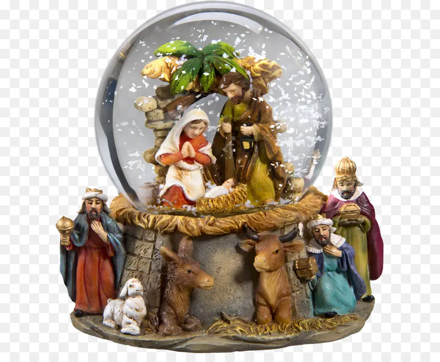 Globo De Nieve De Natividad，Navidad PNG