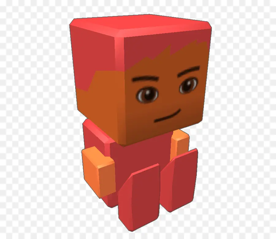 Carácter De Bloque Rojo，Cubo PNG