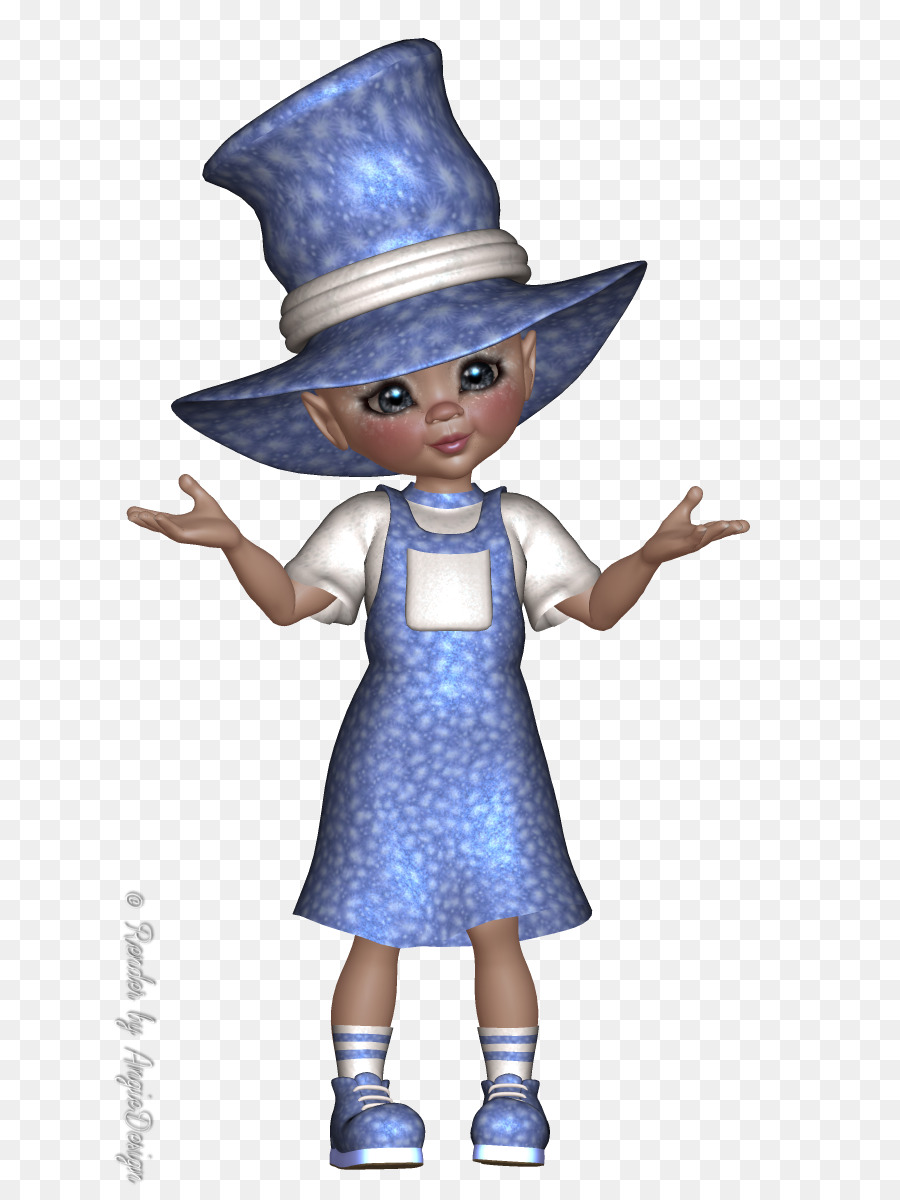 Chica Azul De Dibujos Animados，Sombrero PNG