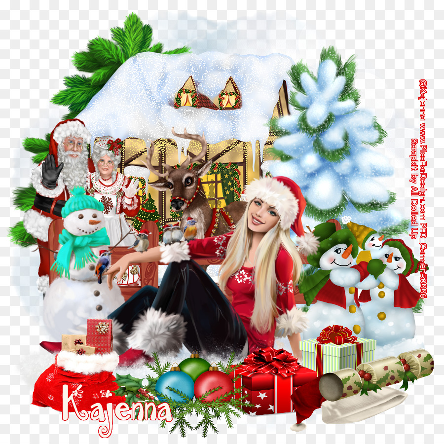 Escena Navideña，Papá Noel PNG