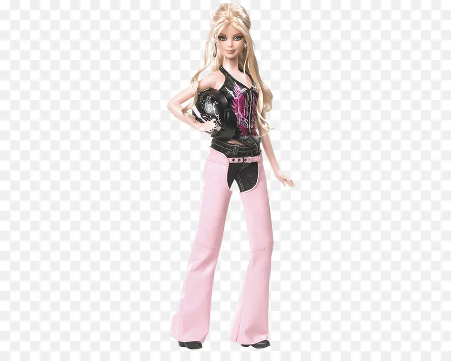 Muñeca Barbie Con Traje Negro Y Rosa，Juguete PNG