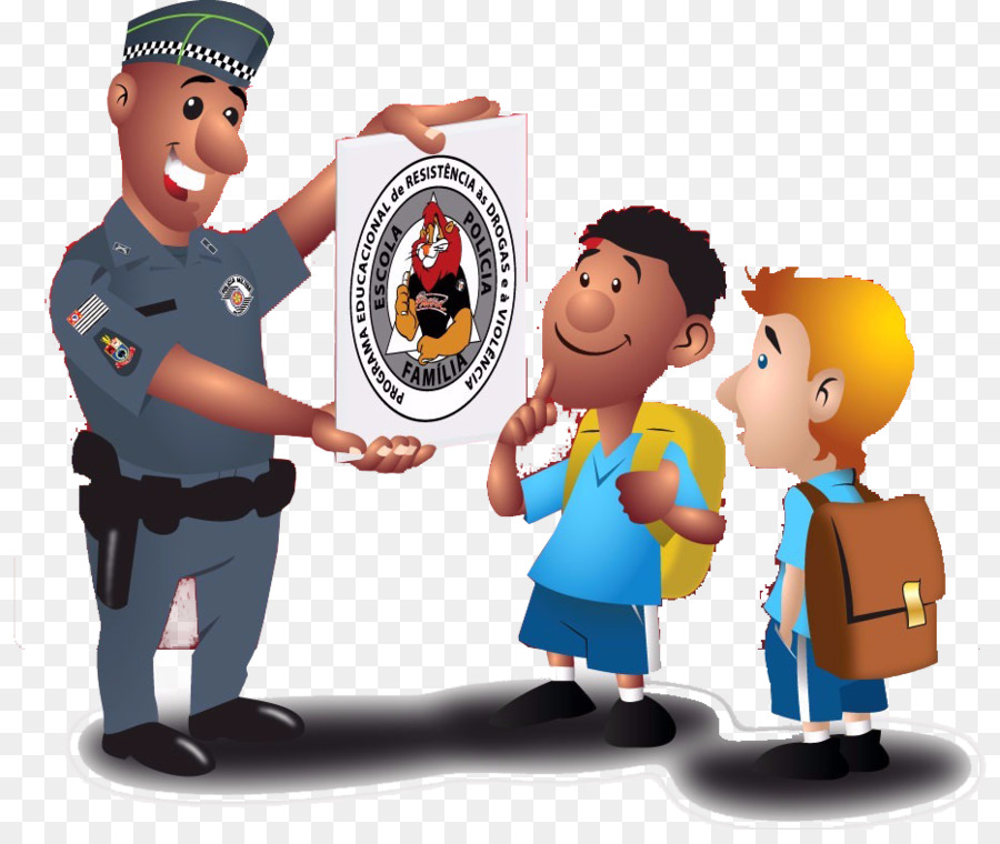 Oficial De Policía Con Niños，Policía PNG