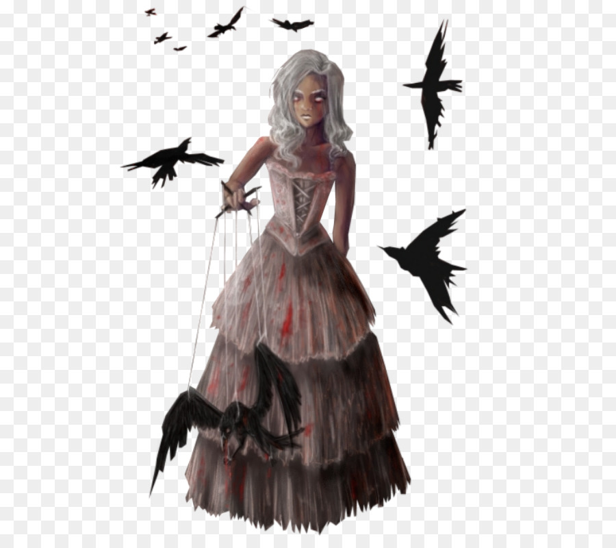 Chica Gótica Con Cuervos，Oscuro PNG