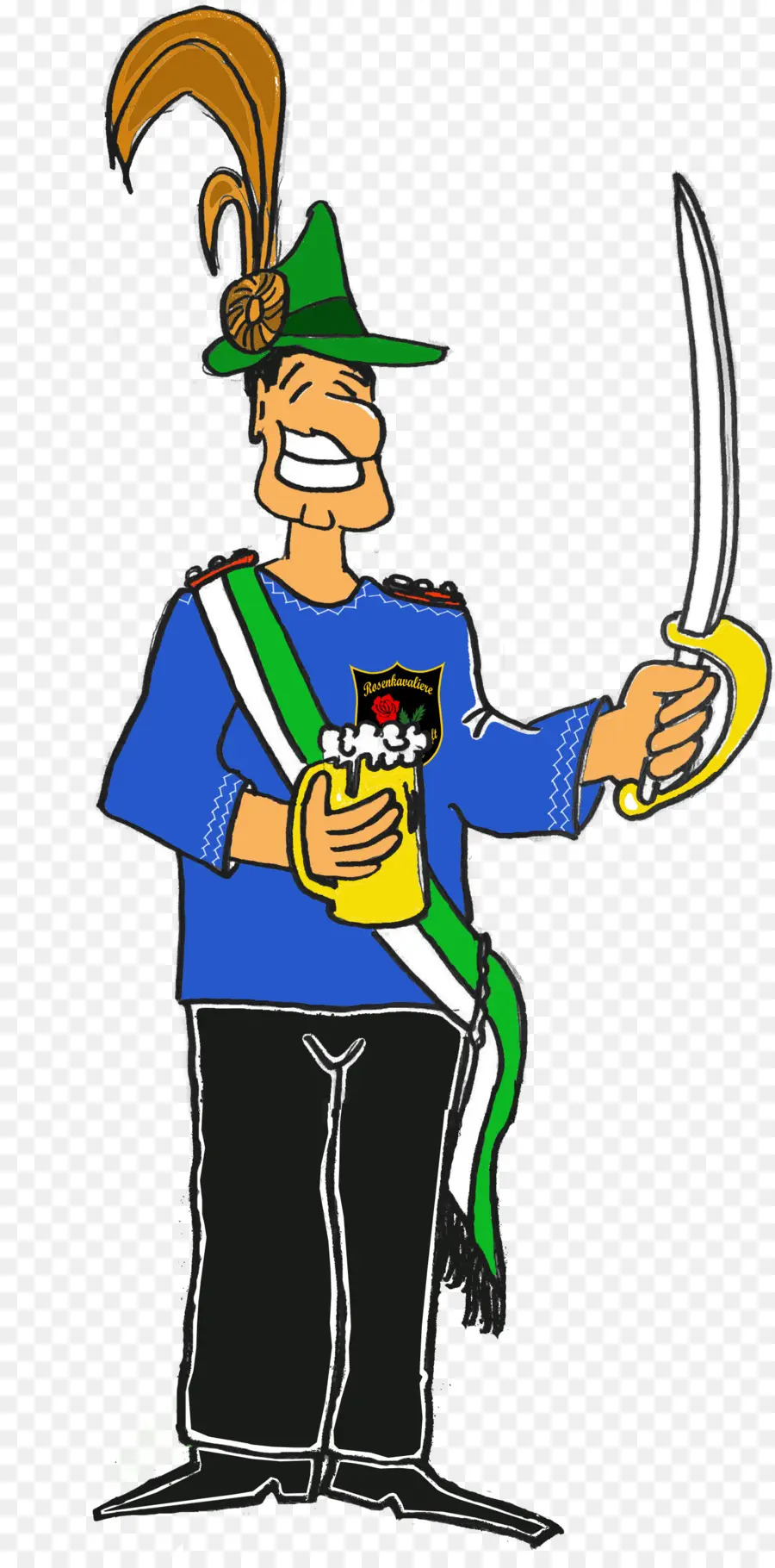 Hombre De Dibujos Animados Con Espada，Sombrero PNG