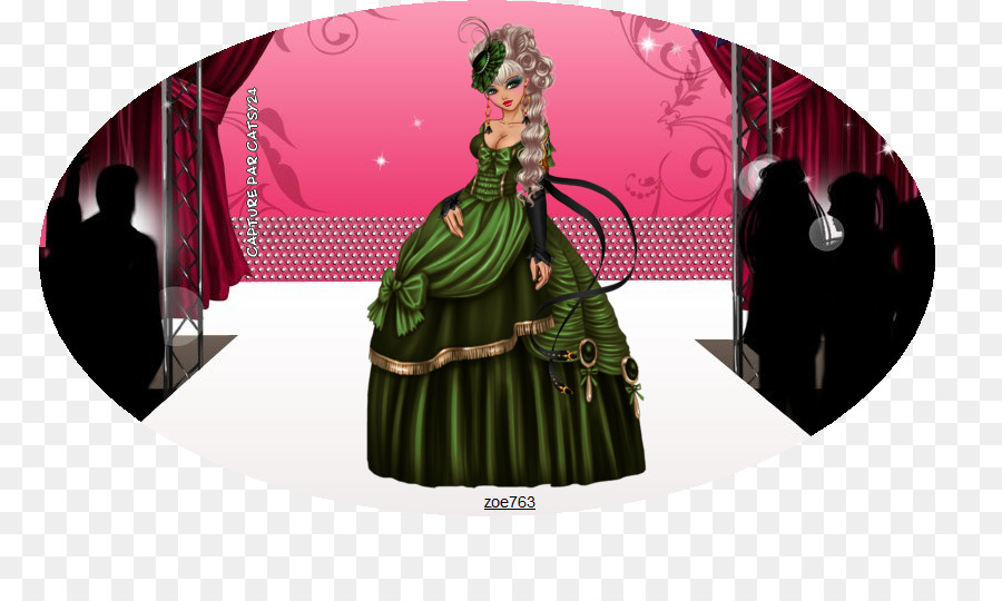 Mujer Elegante，Vestido Verde PNG