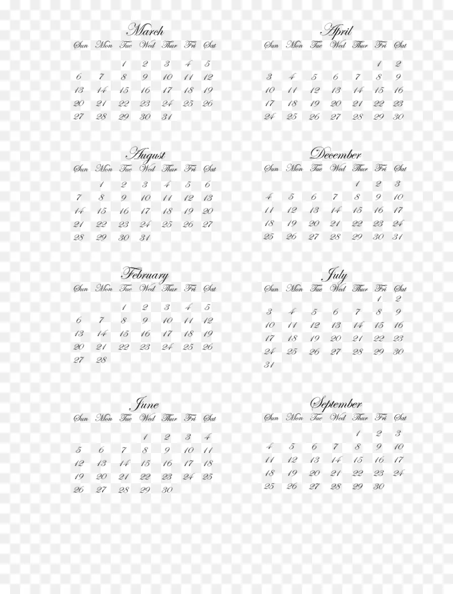 Calendario，Meses PNG