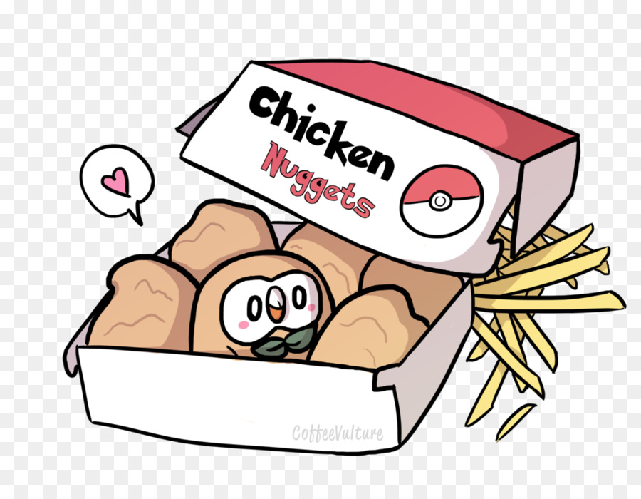 Nuggets De Pollo Con Personaje De Dibujos Animados，Bocadillo PNG