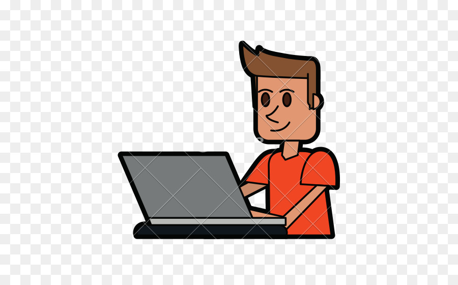 Hombre Con Computador Portatil，Computadora PNG