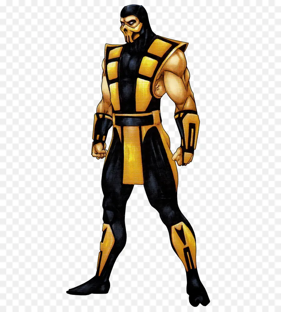 Carácter Amarillo Y Negro，Muscular PNG