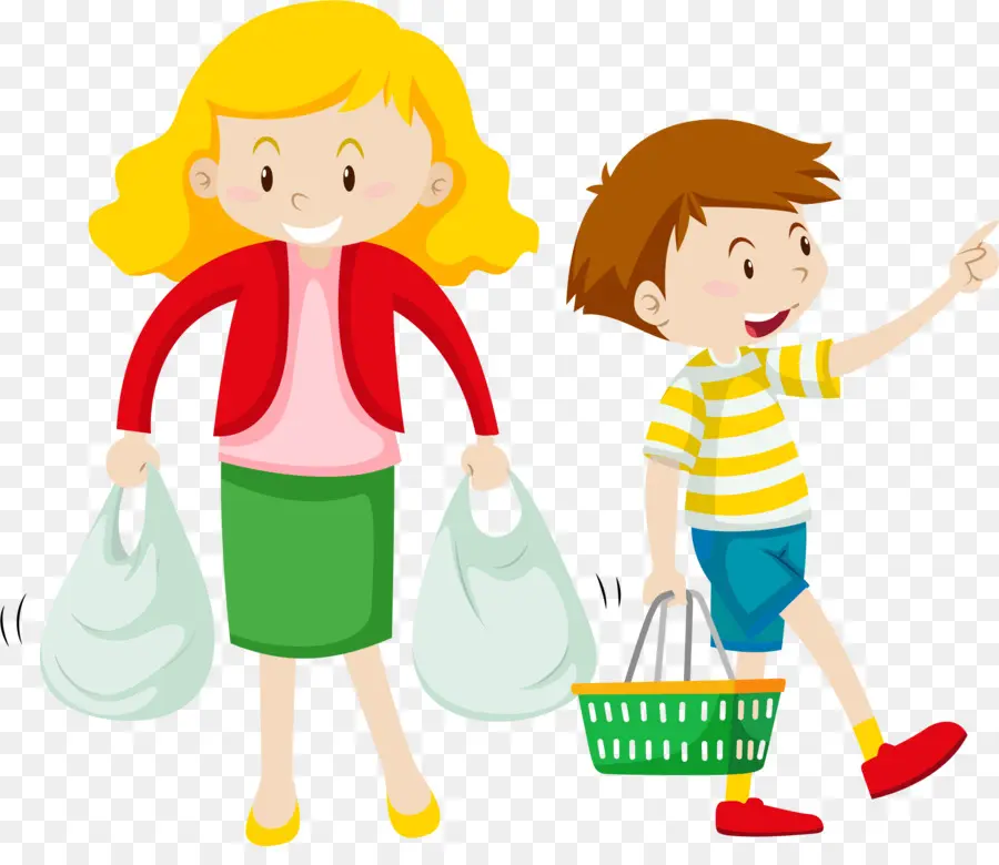 Madre E Hijo De Compras，Familia PNG