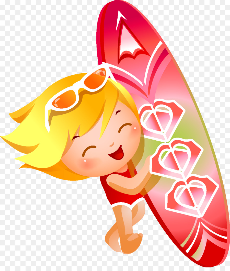 Chica Surfista，Tabla De Surf PNG