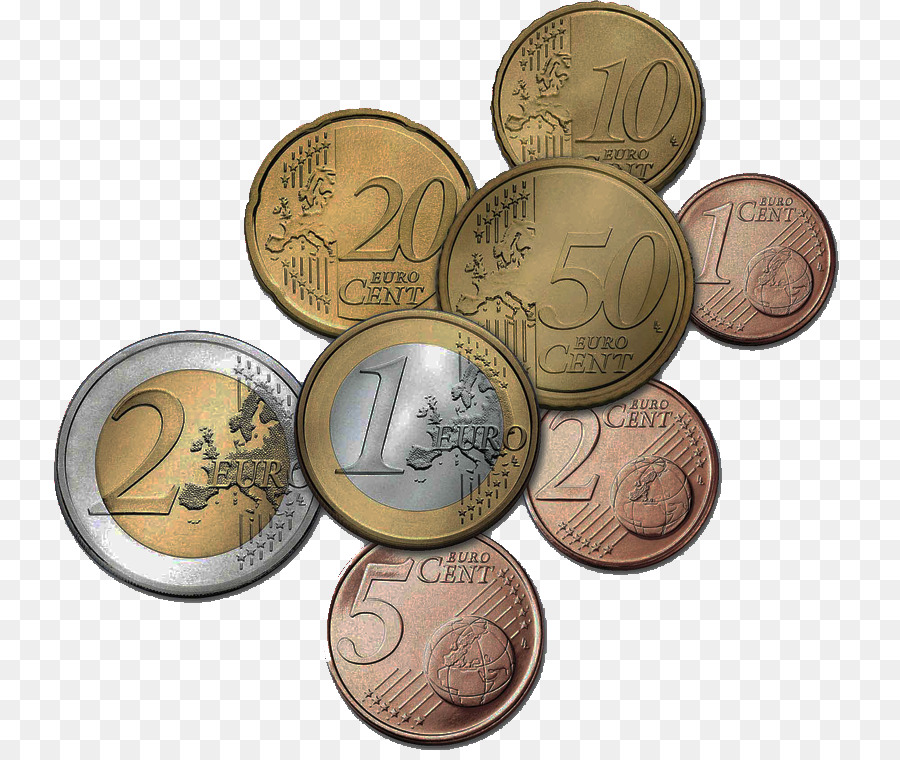 Monedas De Euro，Dinero PNG