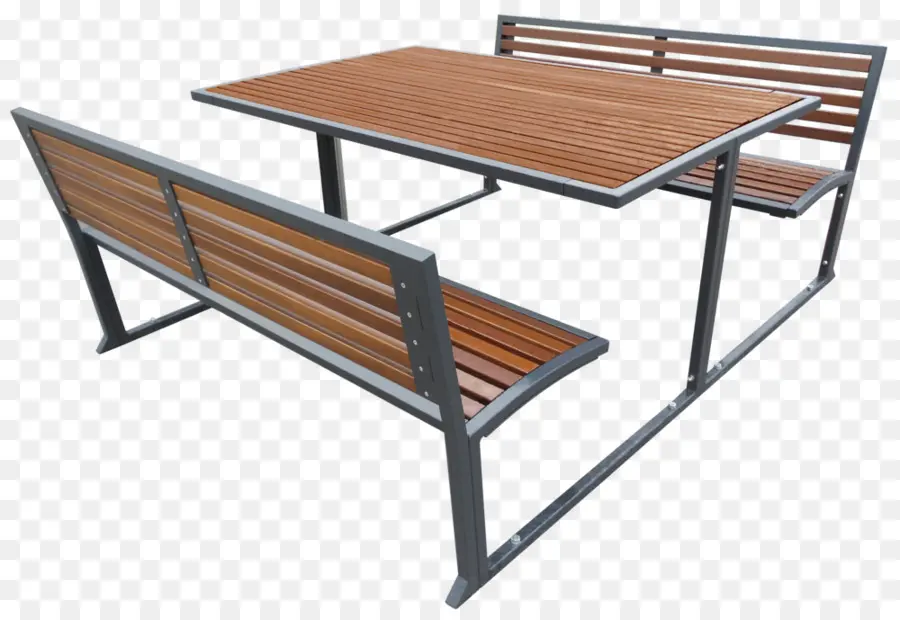 Mesa Y Bancos De Exterior，De Madera PNG