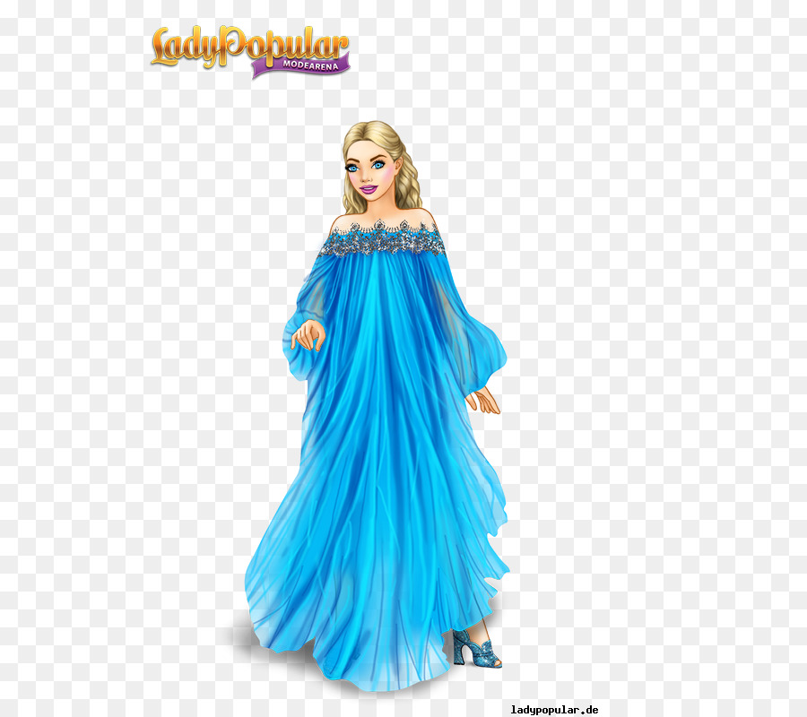 Dama Con Vestido Azul，Moda PNG