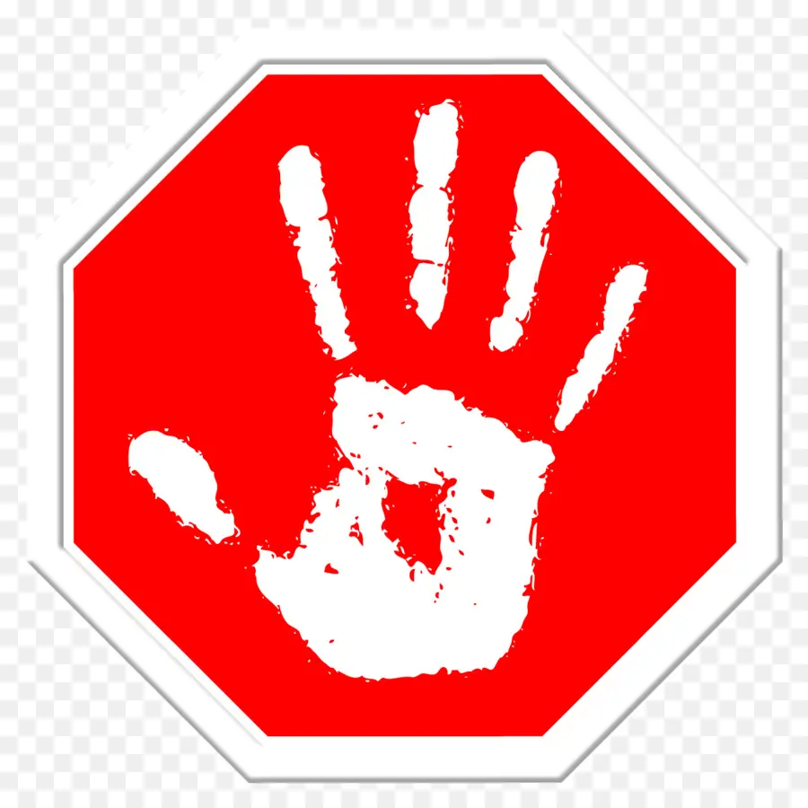 Señal De Stop De Mano Roja，Advertencia PNG