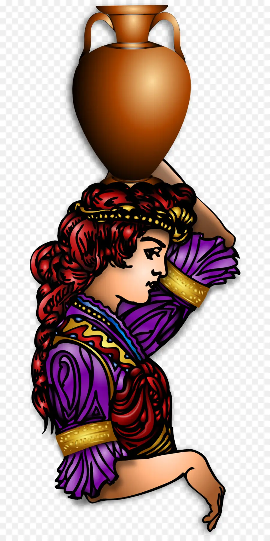 Mujer Con Jarrón，Antiguo PNG