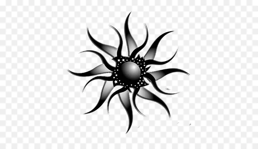 Sol Abstracto，Negro PNG