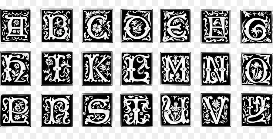 Letras Decorativas，Signist Del Libro De Los Modernos Alfabetos Llanura Y Ornamentales Antigua Y Medieval Desde El Octavo Hasta El Siglo Xx Con Los Numerales PNG