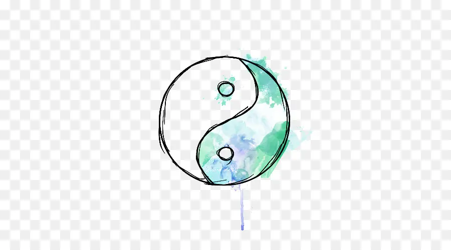 Acuarela Yin Yang，Balance PNG