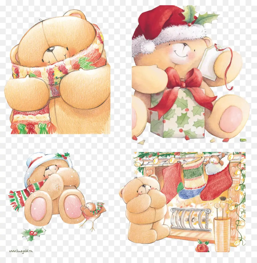 Osos De Navidad，Gorro De Papá Noel PNG