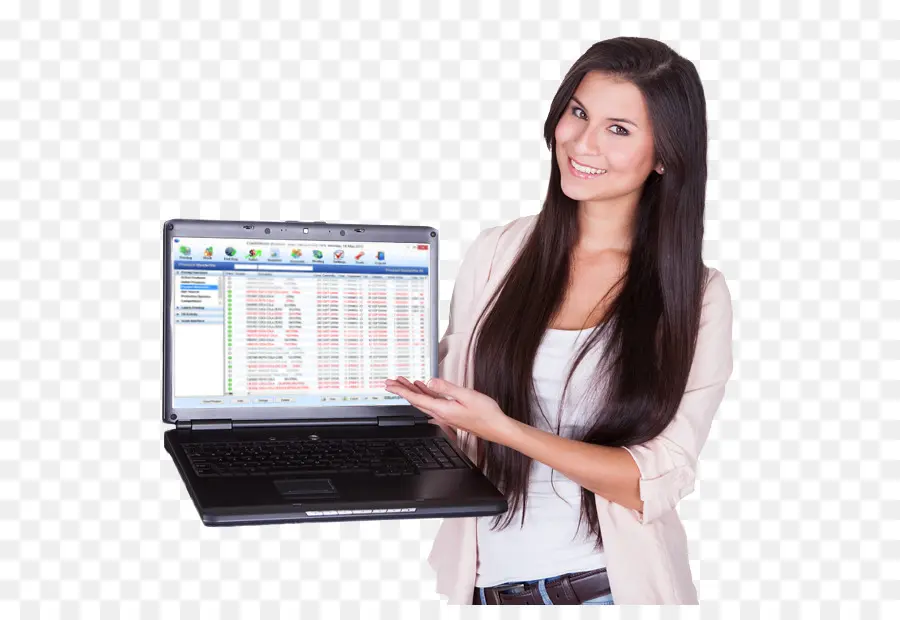 Mujer Con Computador Portatil，Mujer PNG