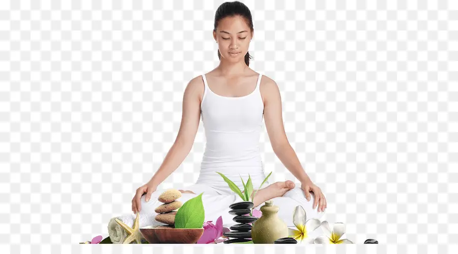 Mujer Meditando，Yoga PNG