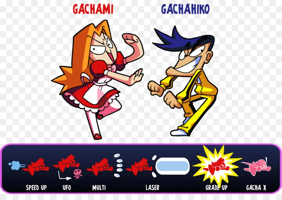 Gachami Y Gachahiko，Postura De Lucha PNG