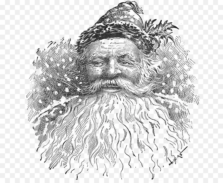 Santa Claus，En Blanco Y Negro PNG