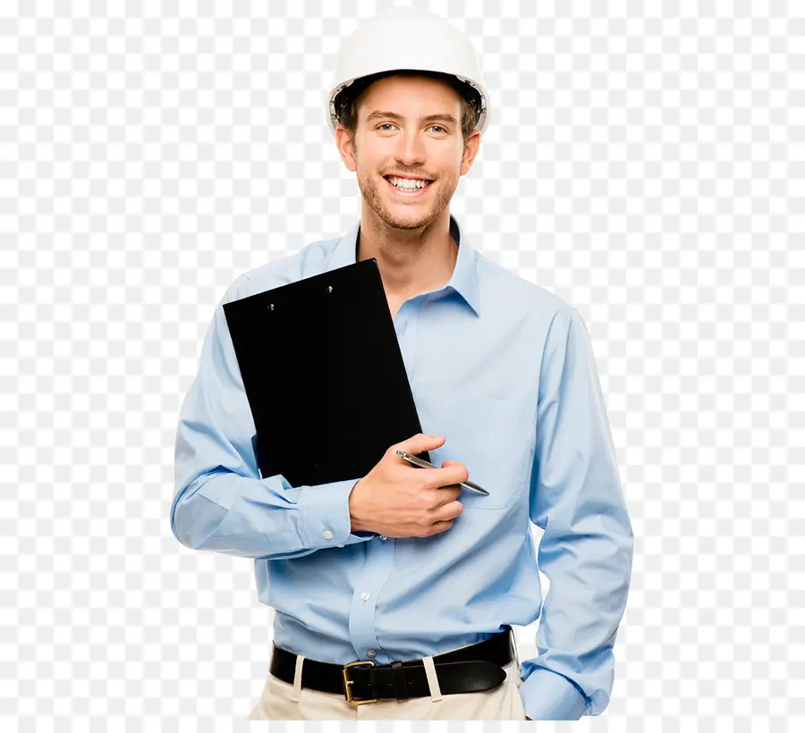 Hombre Con Portapapeles，Casco PNG