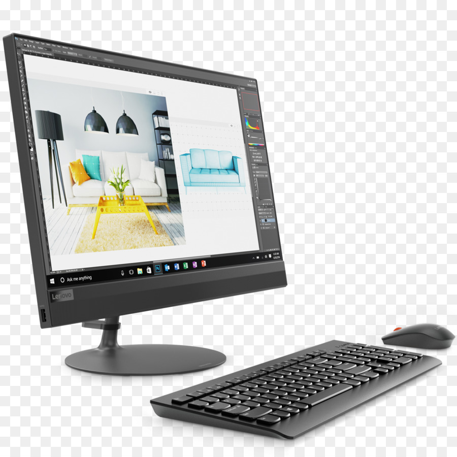 Ideacentre，Lenovo Ideacentre 520 24ghz I57400t 238 1920 X 1080pixels Negro Allinone Pc PNG