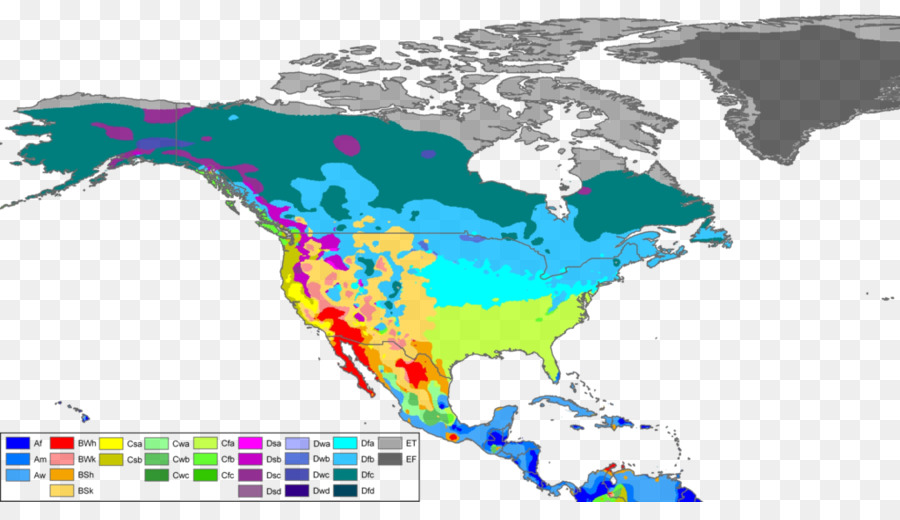 Estados Unidos，Clasificación Climática De Köppen PNG