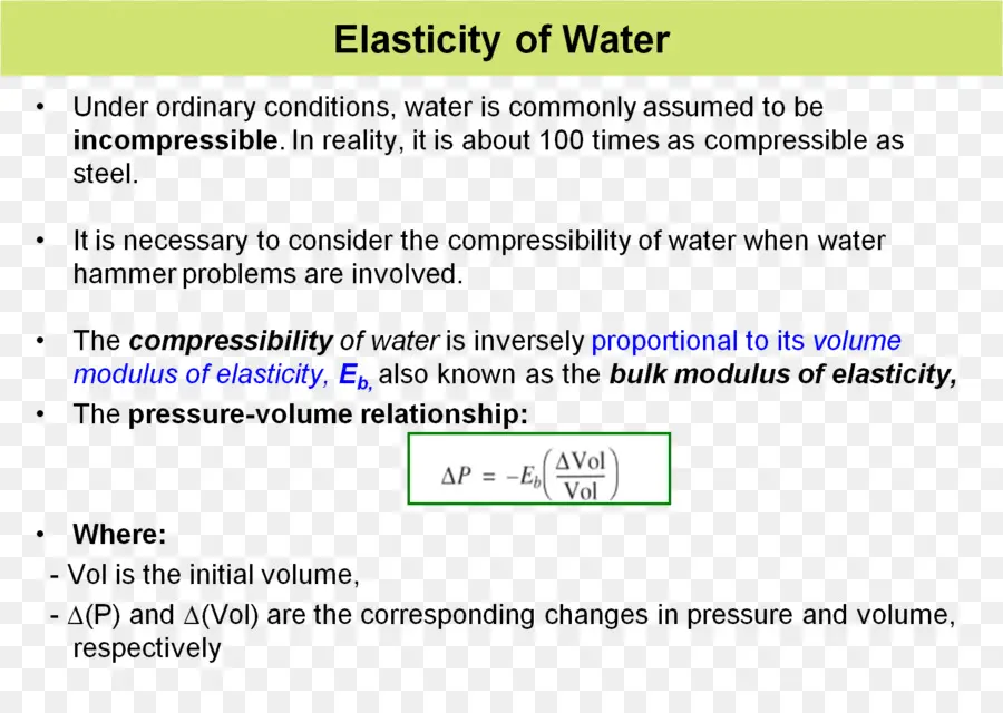 Bulk Modulus，Compresibilidad PNG