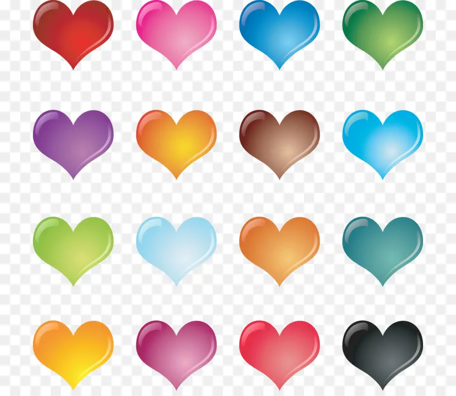 Corazones Coloridos，Amar PNG