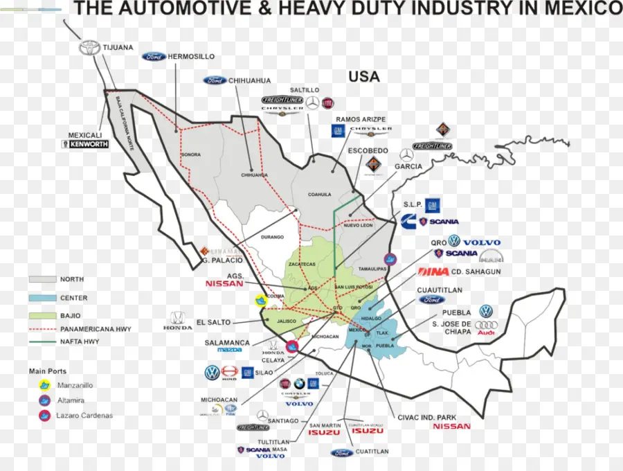 Industria Automotriz，México PNG