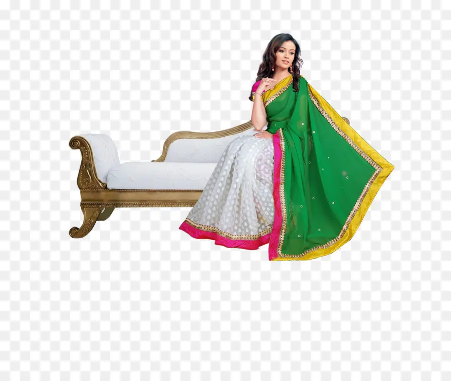 Mujer En Sari Verde，Tradicional PNG