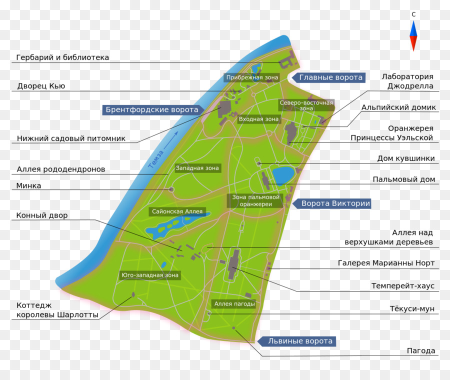 Los Jardines De Kew，Mapa PNG