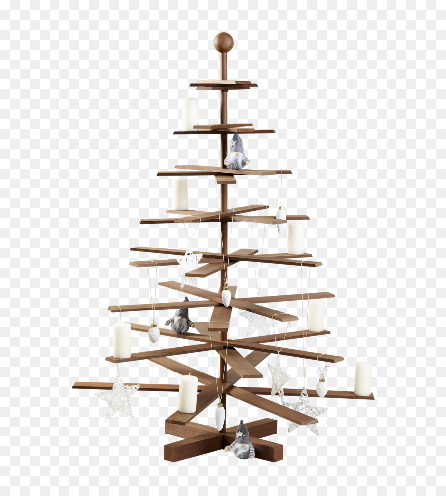 árbol De Navidad De Madera，Velas PNG