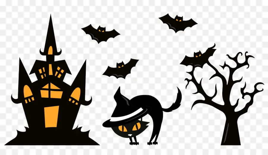 Decoraciones De Halloween，Casa Embrujada PNG