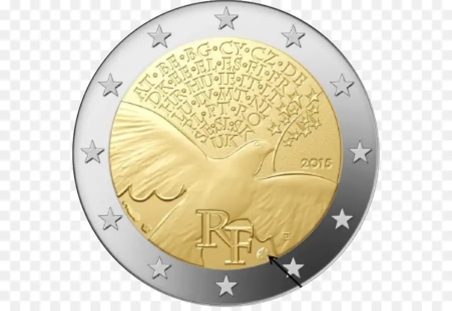 Francia，2 Monedas De Euro PNG