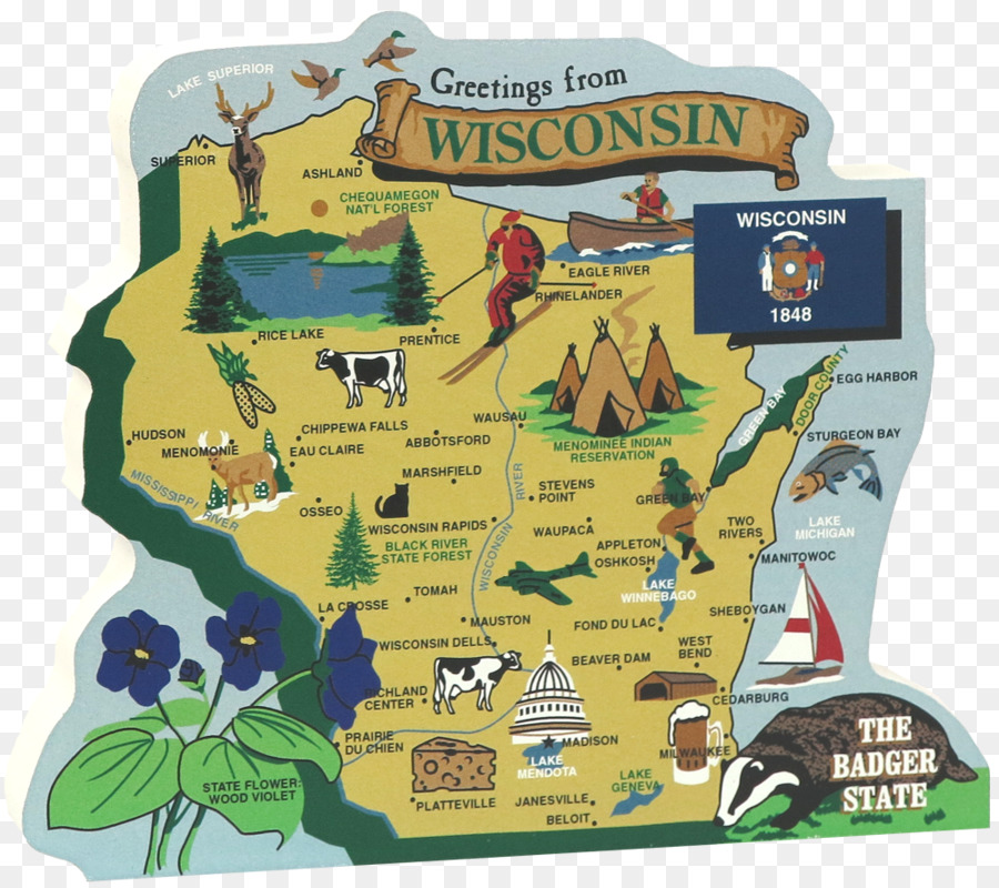 Mapa De Wisconsin，Estado PNG