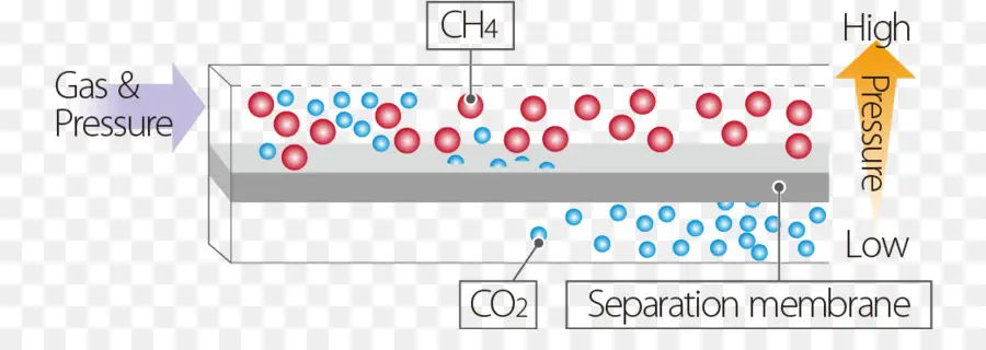 Proceso De Separación De Gases，Membrana PNG