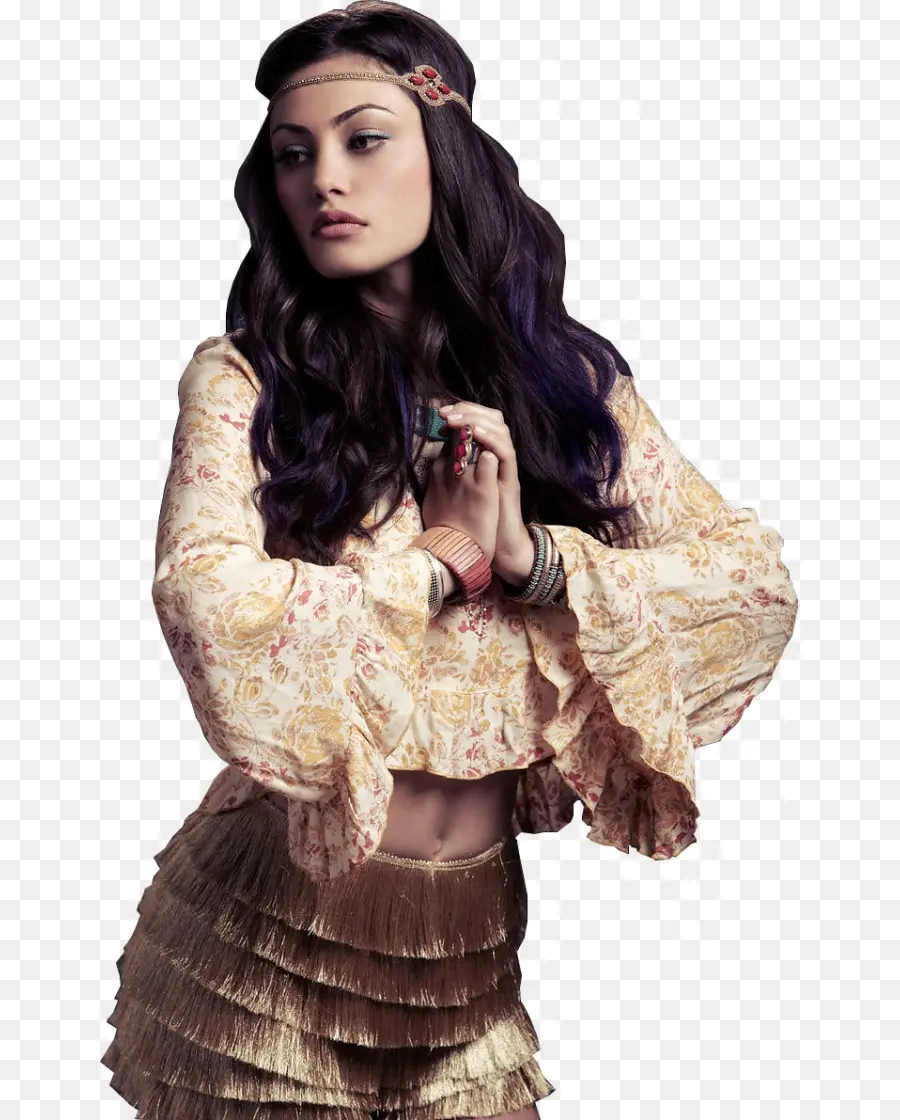 Mujer En Traje Bohemio，Ropa PNG